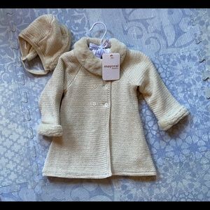 Mayoral sweater jacket and bonnet, NWT